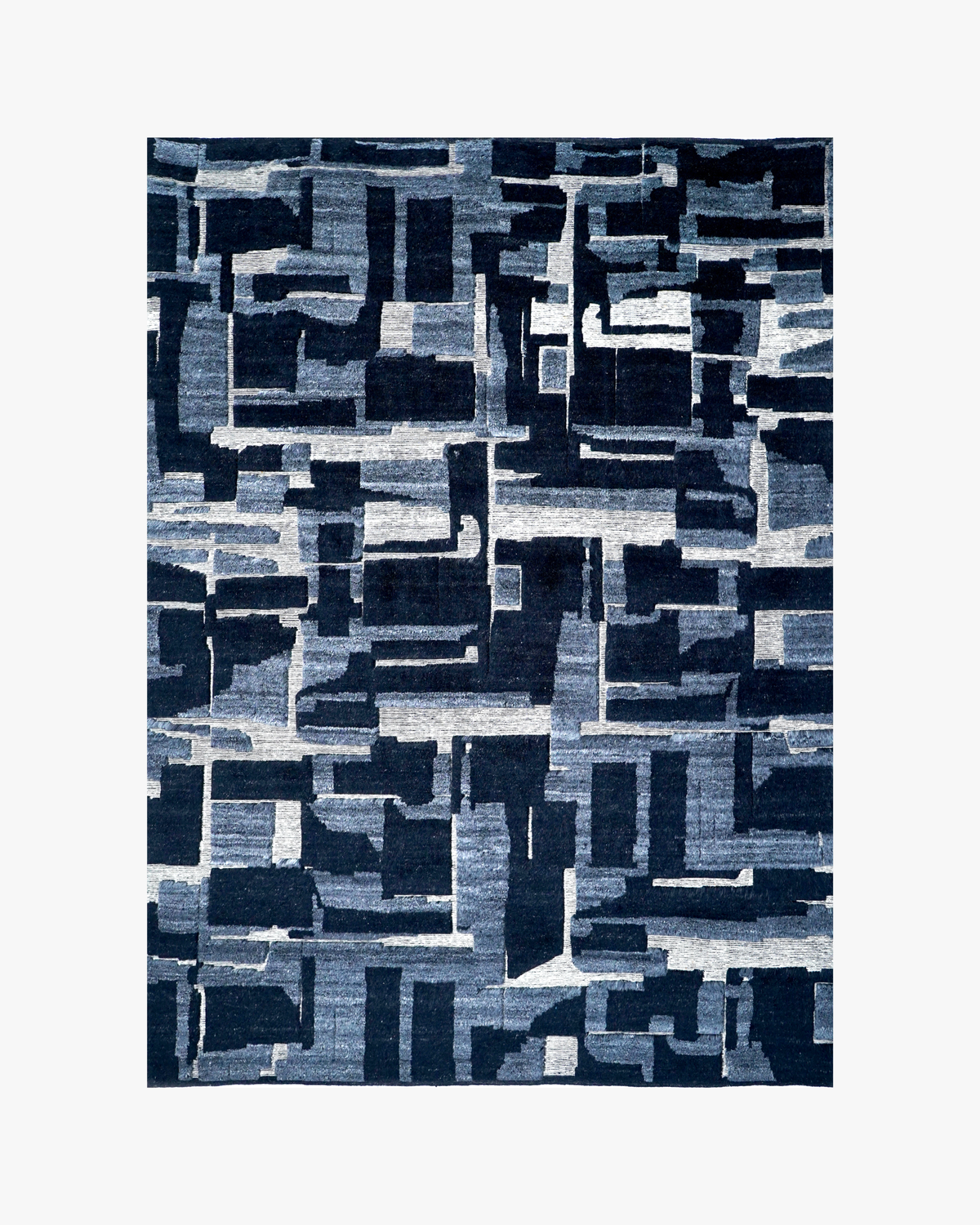Stratum Knotted Rug in abyss, swatch