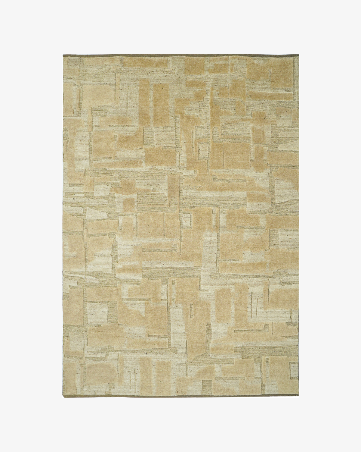 Stratum Knotted Rug in dune, swatch