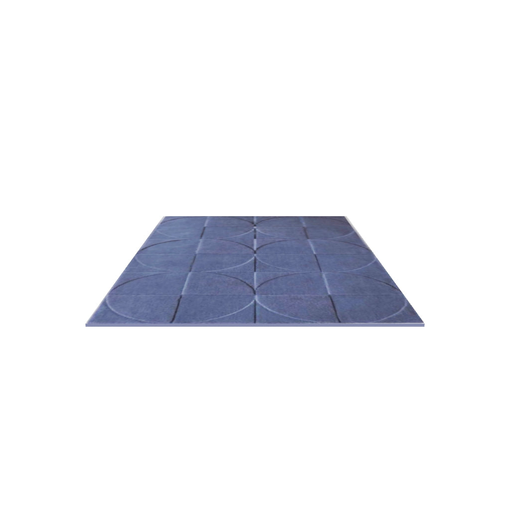 Round Square Rug / Navy, 3D model at true size (5x8 ft)