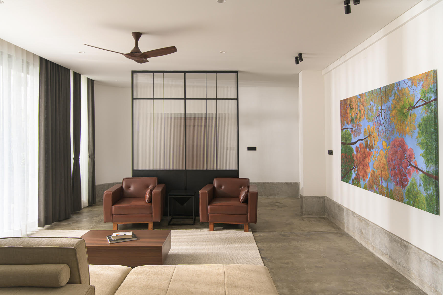 Modern Living Room With Beige Rug