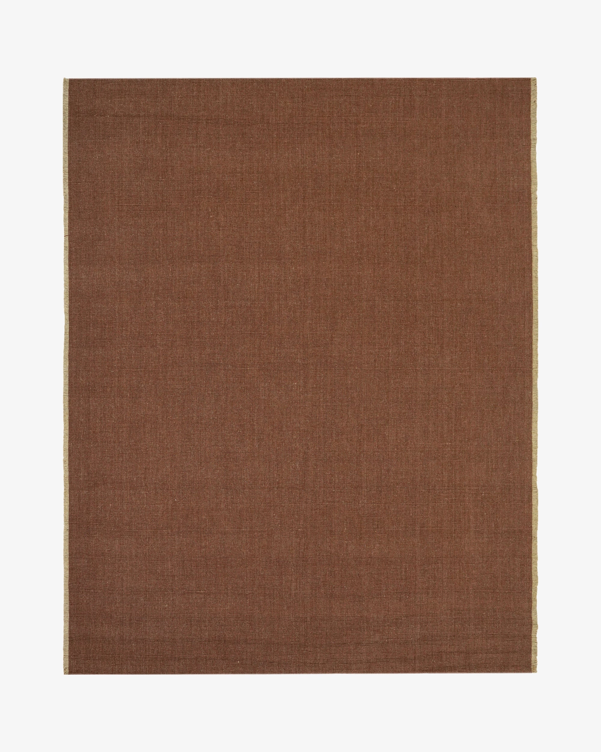 Cabra Wool & Jute Rug / Rust, handwoven in New Zealand wool and jute, handwoven in Bhadohi by Rugberry