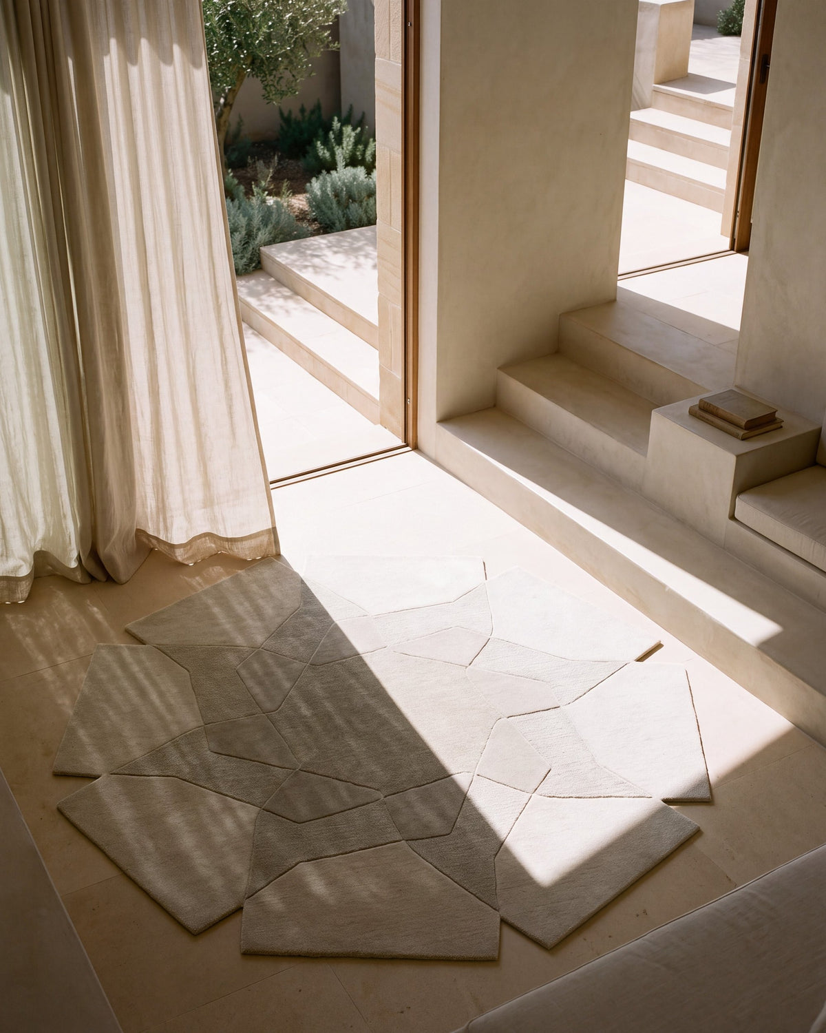 A linen curtain over Facet