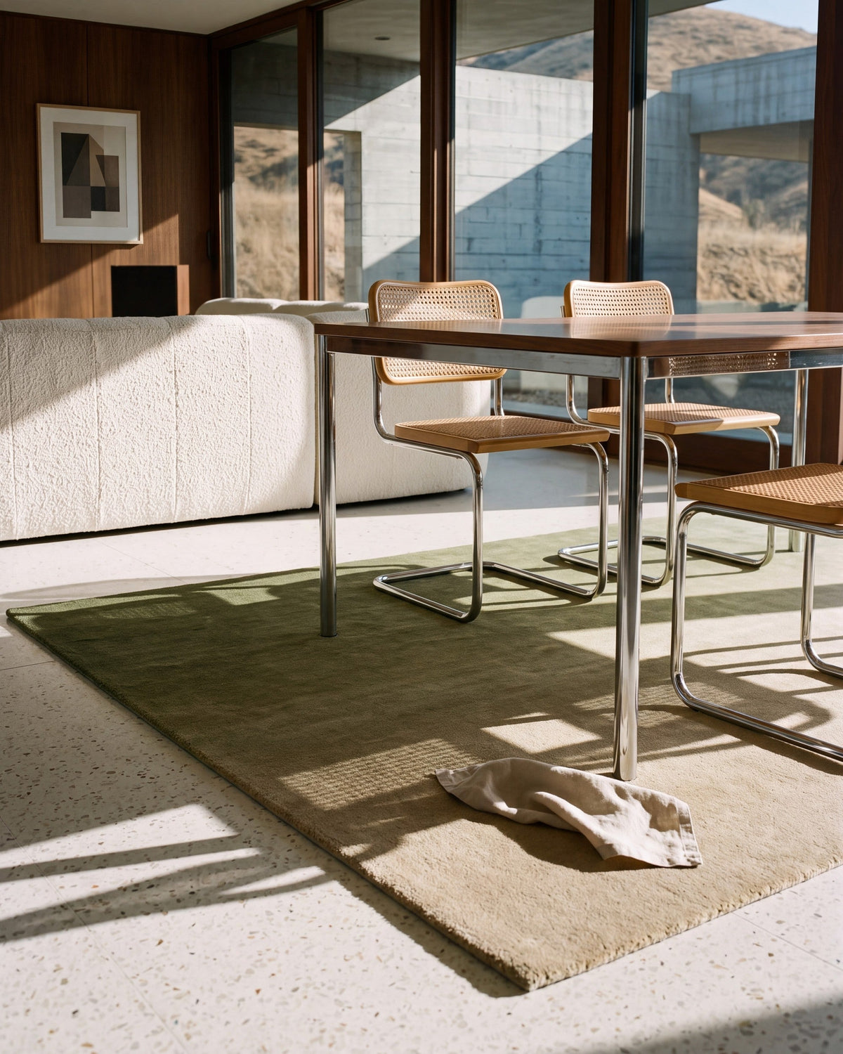 Solaris, Ombré Meadow rug, Olive, After breakfast
