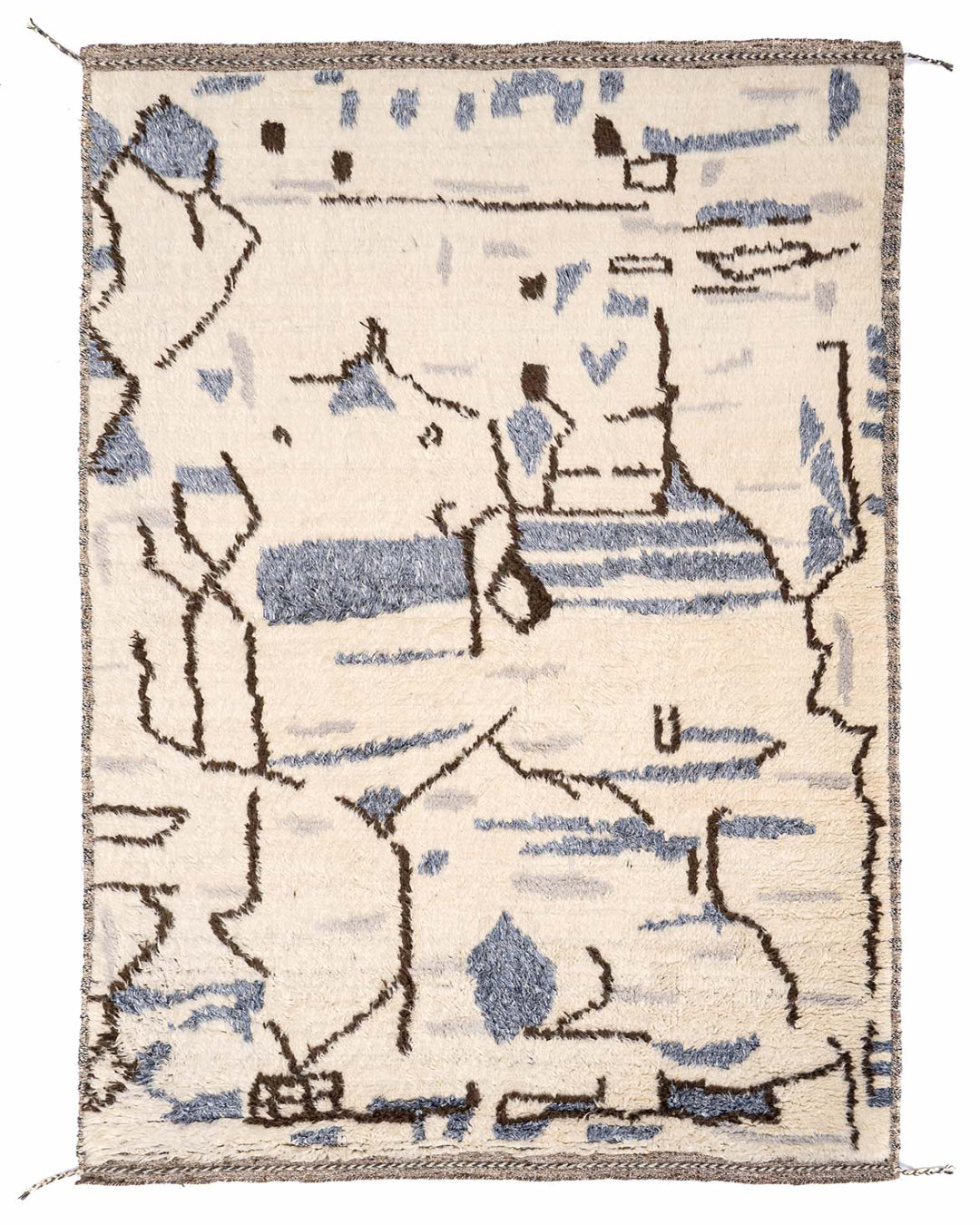 Cobalt Blue Hand-Knotted Rug